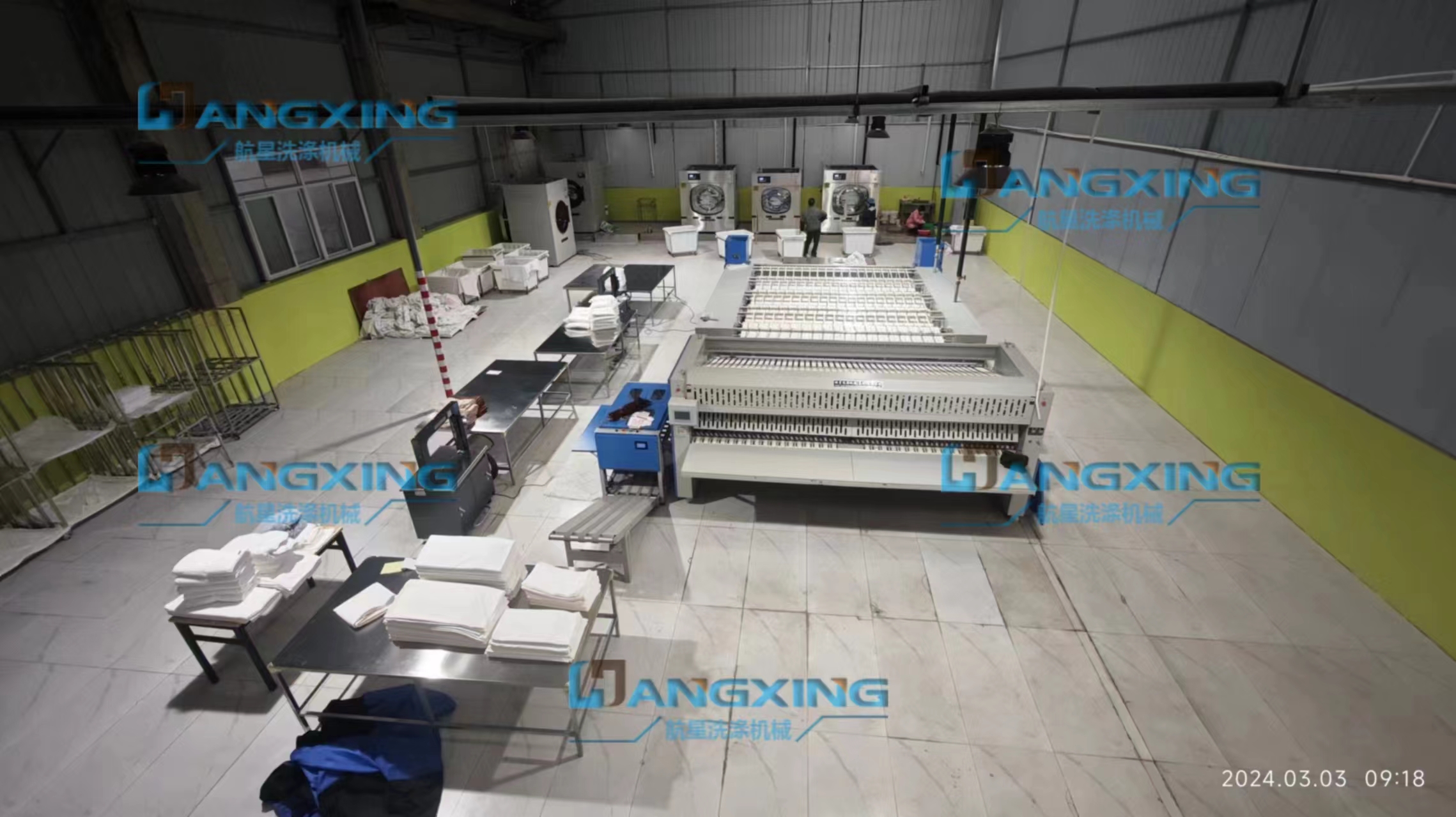 洗衣房設備漢中客戶之現(xiàn)場調(diào)試生產(chǎn)